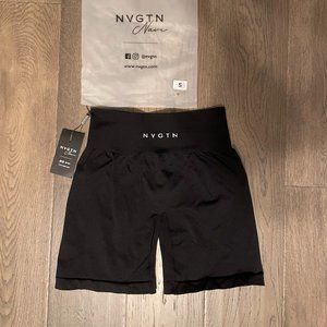 NVGTN Black Solid Seamless Shorts